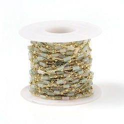 Натуральный Агат Натуральный агат ручной работы из бисера цепи, с латунными ушками, реальный 18 k позолоченный, пайки, колонка, с катушкой, ссылка на драгоценный камень: 7x2 мм, латунь ссылка: 5x2мм, около 32.8 футов (10 м) / рулон