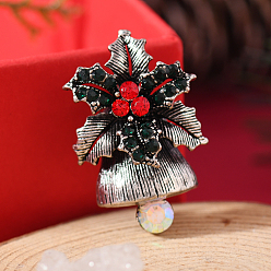 Рождественская елка Броши из цинкового сплава со стразами на рождественскую тематику для рюкзака, рождественская елка