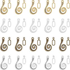 Mixed Color 4 Colors Alloy Hook and Eye Clasps, Mixed Color, Toggle:25.5x13.5x1.5mm, Hole: 2mm, Bar: 6x16.5x1mm, 4 colors, 40sets/color, 160sets/box

