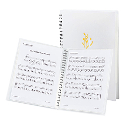 Musical Note Plastic Piano Sheet Folder, Binder Music Holder, Spiral Notebook Binder Organizer, Rectangle, Musical Note Pattern, 320x240x18mm, 20 sheets(40 pages)/book