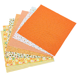 Оранжевый 7 простыни хлопчатобумажные ткани, для пэчворка, шить ткани для пэчворка, площадь с цветочным узором, оранжевые, 250x250x7 мм