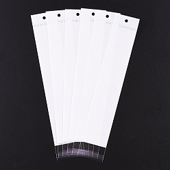 Белый Прямоугольник ОПП целлофановые мешки, белые, 29x5 см, односторонняя толщина: 0.05 мм, внутренняя мера: 23.5x5 см, отверстие : 6 мм