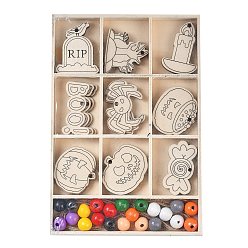 пшеница Тема Хэллоуина, деревянные подвески своими руками, цвет пшеницы, 190x130x16 мм