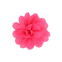 Cerise Handgefertigte gewebte Ornament-Accessoires, 3d Blume aus Chiffonstoff, cerise, 50 mm