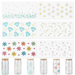 Mixed Shapes 6Pcs 6 Styles PVC Plastic Waterproof Decorative Sticker Labels, Mixed Shapes, 250x120x0.2mm, 1pc/style