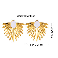 Teardrop 304 серьги из нержавеющей стали эмаль, золотые, слеза, 44.5x45.5 мм