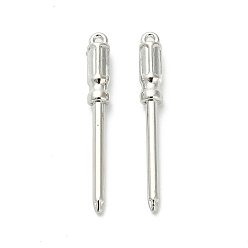 Tool Подвески из сплава , подвески для инструментов, без свинца и без кадмия, платина, Отвертка, 33.5x4.5x4 мм, отверстие : 1 мм, Около 826 шт / 1000 г