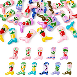 (52) Непрозрачная лаванда 22 шт. 11 цвета окрашенные стеклянные бусины эмалевые бусины, ботинок, разноцветные, 24x17x8~8.5 мм, отверстие : 1.4 мм, 2 шт / цвет