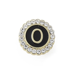 Letter O Эмалевые булавки с буквами, броши из сплава для одежды рюкзака, с четким кубического циркония, Письмо O, 17.8x17 мм