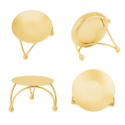 Golden Iron Candle Holder, Perfect Home Party Decoration, Flat Round, Golden, 80x76x47mm