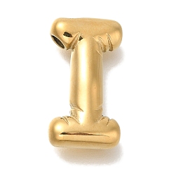 Letter I Вакуумное покрытие pvd 304 подвески из нержавеющей стали, реальный 18 k позолоченный, буквенное очарование, Буква "i", 19x11x4.5 мм, отверстие : 2 мм