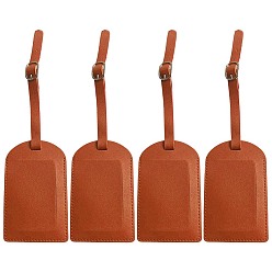 Сиена Багажная бирка из искусственной кожи 4шт., с застежкой железа, этикетки для путешествий, бирки с именами чемоданов, цвет охры, 111x70 мм