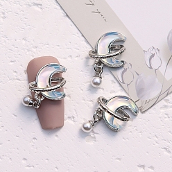 Светло-Голубой Кабошоны из сплава луна-планета, ногтей декоративные аксессуары, платина, Небесно-голубой, 12.5x21 мм