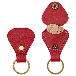 Темно-Красный Сумки для хранения из искусственной кожи с железными кольцами, для хранения медиаторов, темно-красный, 85 мм