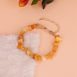 Природный Драгоценный Камень Браслеты из натуральных оранжевых опаловых крошек для женщин, самородки, 6-1/4 дюйм (16 см)