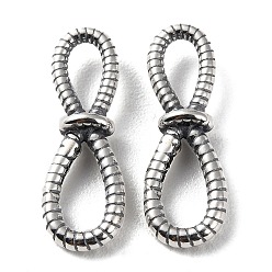 Античное Серебро 925 подвески из стерлингового серебра Таиланда, Бесконечные ссылки в тибетском стиле, античное серебро, 23.5x8x5 мм, отверстия : 7.5x4.5 mm и 7x3.5 мм
