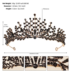 Реактивный Самолет Обручи для волос из сплава со стразами для женщин и девочек, черный свадебный венец, струя, 135~140 мм
