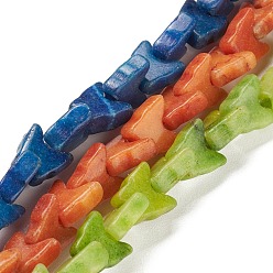 (52) Непрозрачная лаванда Природные Говлит бисер нитей, красить, бабочка, разноцветные, 9.5x10x3.8~4.3 мм, отверстие : 0.7 мм, около 48~54 шт / нитка, 13.90''~14.57'' (35.3~37 см)