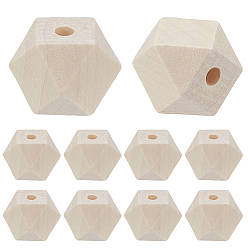 (404) Непрозрачное AB Кислое яблоко 36 шт деревянные бусины, восьмиугольник, цветочный белый, 19.5 мм, отверстие : 4 мм, 36 шт / комплект