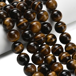Тигровый глаз Природных тигровый глаз бисер нитей, класса АА +, круглые, 16.5 мм, отверстие : 1.2 мм, около 25 шт / нитка, 15.87 дюйм (40.3 см)