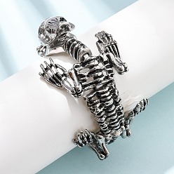 Античное Серебро 304 браслеты-цепочки из нержавеющей стали для женщин и мужчин, ящерица, античное серебро, внутренний диаметр: 2.56 дюйм (6.5 см)