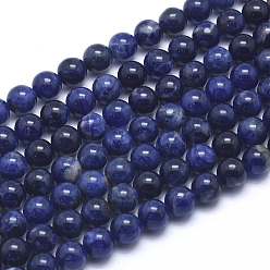 Sodalite Natural Sodalite Beads Strands, Grade A, Round, 6mm, Hole: 1mm, about 66pcs/strand, 15.5 inch(39.5cm)