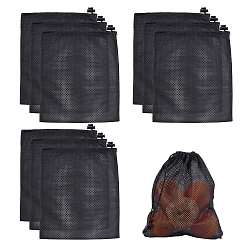 Black Polyester Packing Storage Bag, Drawstring Bags, Black, 29x24.5x0.4cm