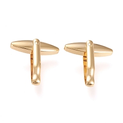 Golden Man's 304 Stainless Steel Cufflinks Findings, Golden, 25.5x6.5x4.5mm