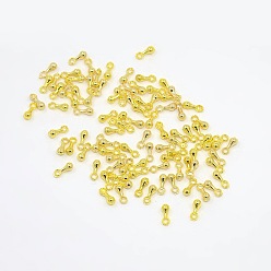 Golden Alloy Charms, Chain Extender Drop, Teardrop, Golden, Size: about 7mm long, 2.5mm wide , hole: 1.2mm