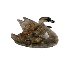 Черный Заколки для волос с когтями из ацетата целлюлозы (смола), лебедь, аксессуары для волос для женщин и девочек, чёрные, 84x50 мм