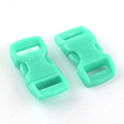 Аквамарин Пом пластик сторона релиз пряжки, браслет выживание застежками, аквамарин, 29x15x6 мм, отверстие : 11x3.5 мм