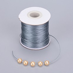 Dark Gray Waxed Polyester Cord, Bead Cord, Dark Gray, 0.5mm, about 169.51~174.98 Yards(155~160m)/Roll