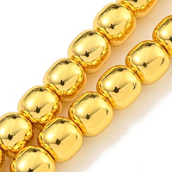 с Золотистым Покрытием Гальванические нити из синтетических немагнитных гематитовых бусин, колонка, с золотым покрытием, 8.5 мм, отверстие : 1.3 мм, около 50 шт / нитка, 16.14 дюйм (41 см)