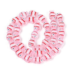 Ярко-Розовый Нити из прозрачного стекла и эмали, бусины ручной работы, рыба, ярко-розовый, 14.5x10~10.5x6~7.5 мм, отверстие : 0.6~0.9 мм, около 35 шт / нитка, 24.41~25'' (62~63.5 см)