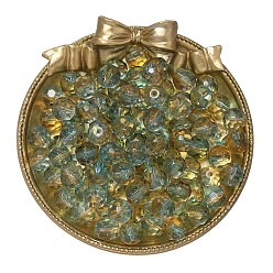 Перу 50шт 1 набор стеклянных бусин, прозрачный, круглые, граненые, Перу, 9.5~10x9 мм, отверстие : 1.6 мм