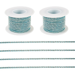 Бледно-бирюзовый 2 рулон электрофореза железо стразы стразы цепи, хрустальные стразы чашки, с катушкой, бледные бирюзовая, сс6.5 горный хрусталь: 2~2.1мм, Около 10 ярдов / рулон