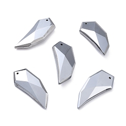 Терагерцовый камень Кулоны из терагерцового камня, граненые, многоугольник, 44~44.5x18.5x7.2~8.5 мм, отверстие : 1.5 мм