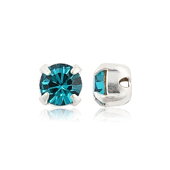 60230 Blue Zircon Preciosa® maxima crystal в пришивной чашке, чешский хрусталь, с настройками латуни, 719 35 021 шатон (круглый), серебряные, 60230 голубой циркон, ss 16 (3.8~4 мм)