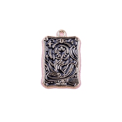 Звезда Подвески из эмали и сплава, золотые, прямоугольник с шармом Таро, звезда, 28x18 мм