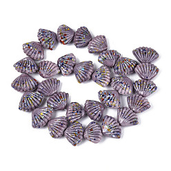 чертополох Бусы лэмпворк ручной работы, формы раковины, чертополох, 17~20x23~26x10~11 мм, отверстие : 1~1.5 мм, около 30 шт / нитка, 20.47~21.26'' (52~54 см)