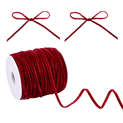 Темно-Красный 60м нейлоновые односторонние бархатные ленты, аксессуары для одежды, темно-красный, 1/8 дюйм (3 мм), около 65.62 ярдов (60 м) / комплект