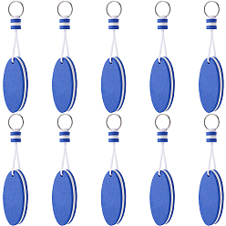 Синий 10шт. железные пластиковые брелоки, овальные, платина, синие, 160 мм