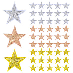 (52) Непрозрачная лаванда 120 шт 3 цвета компьютеризированная вышивка ткань утюг / пришивание заплат, аппликация diy костюм аксессуар, звезда, разноцветные, 3x3 см, 40 шт / цвет