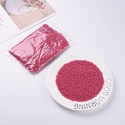 Camellia Baking Paint Glass Seed Beads, Camellia, 8/0, 3mm, Hole: 1mm, about 10000pcs/bag