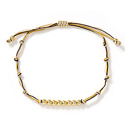 Желтая Старая Ткань  Латунные круглые бусины плетеные браслеты из бисера, плетеные браслеты из волоконного шнура для женщин, старое кружево, внутренний диаметр: 11 дюйм (28 см)