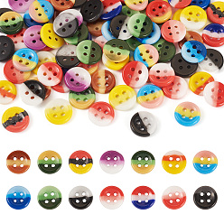 (52) Непрозрачная лаванда 80шт. 4-дырчатые фарфоровые пуговицы, плоско-круглые, разноцветные, 12x2.5 мм, отверстие : 1.5 мм