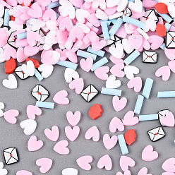 (52) Непрозрачная лаванда Ручной полимерной глины кабошонов, День святого Валентина, разнообразные, разноцветные, 3.5~8x2~7x0.3~2 мм