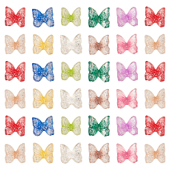 Mixed Color 3D Resin Cabochons, with Glitter Powder, Butterfly, Mixed Color, 6.5x7x3.5mm, Total 200pcs/box