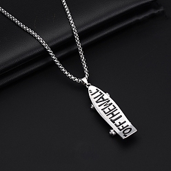 Sports Кулон из сплава 201 ожерелья из нержавеющей стали для мужчин, античное серебро, скейтбординг, 23.62~27.56 дюйм (60~70 см)