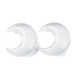 Белый Подвески кошачий глаз, луна, белые, 25x23x11 мм, отверстие : 1 мм